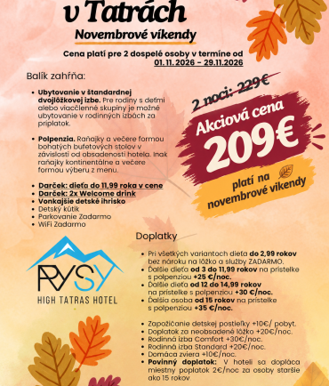 Novembrové Black Friday Víkendy