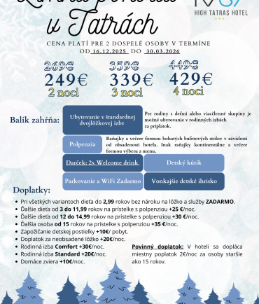 Zimná Pohoda v Tatrách (16.12.2025 - 31.03.2026)