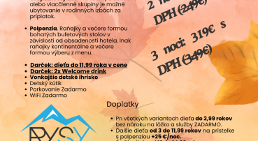 Jesenná radosť v Tatrách (1.10.2026 -15.12.2026)