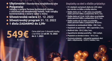 New Year's Eve stay in High Tatras (29.12. 2022 - 2.1. 2023)